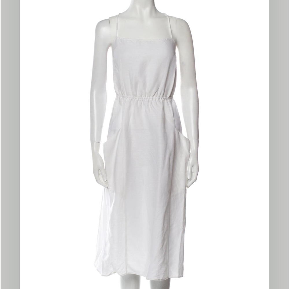 Reformation knee-length White Pinafore Dress